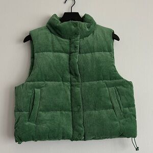 Green Corduroy Puffer Vest